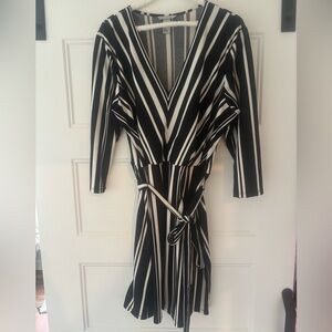 H&M Black and White Long Sleeve Dress